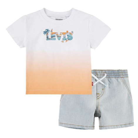 Dětská bavlněná souprava Levi's oranžová barva Levi´s