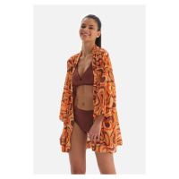 Dagi Tile - Orange Short Kimono