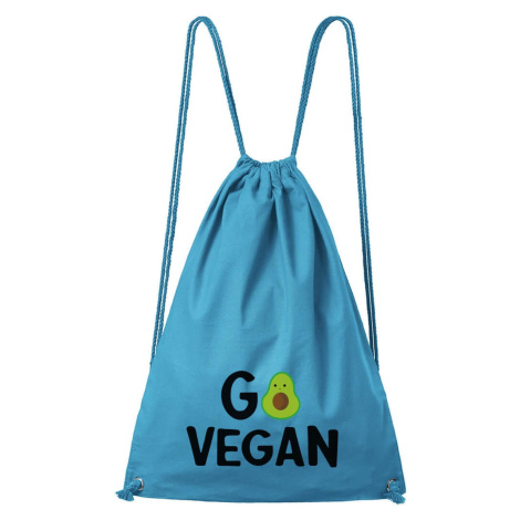 DOBRÝ TRIKO Bavlněný batoh s potiskem Go vegan Barva: Tyrkysová