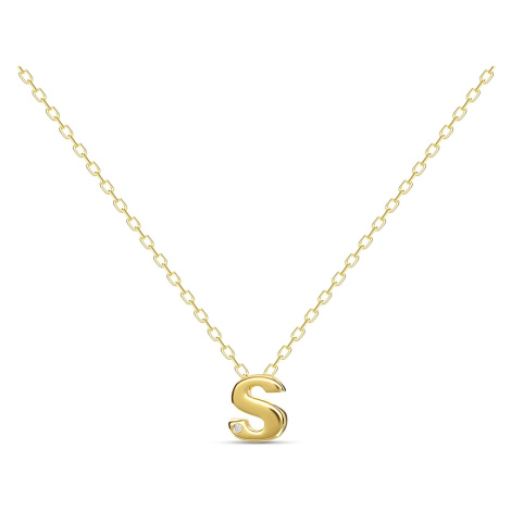 Pozlacený náhrdelník Letter S gold