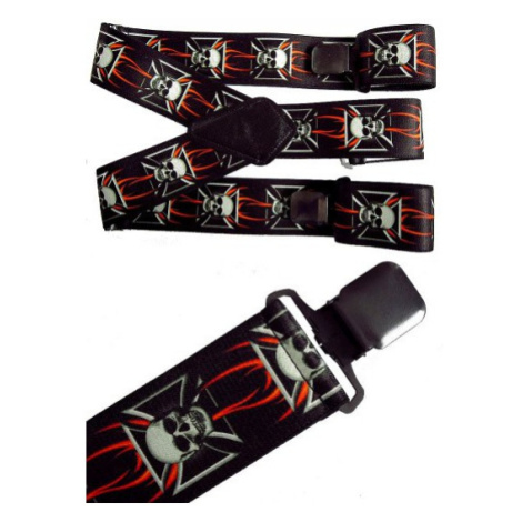 MTHDR Kšandy Suspenders Fire Skull černá