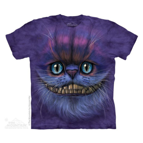 Pánské batikované triko The Mountain - Big Face Cheshire Cat - fialová