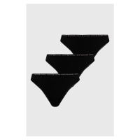 Tanga Tommy Hilfiger (3-pack) černá barva