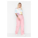 Trendyol Curve Pink High Waist Wideleg 90's Trousers