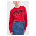 Bavlněný svetr Moschino Jeans červená barva, lehký