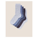 Sada pěti párů dámských puntíkovaných ponožek v modré barvě Marks & Spencer