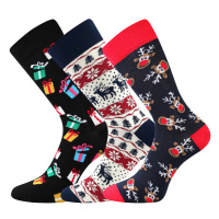 Dámské, pánské ponožky Boma - Vánoce, mix C: dárky, zimní vzory, sobíci Barva: Mix barev