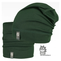 Bavlněná čepice a nákrčník Dráče - Alan 24, lahvově zelená Barva: Zelená