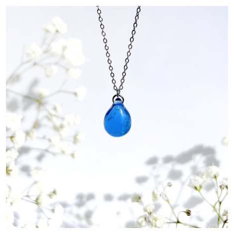 Šperk z pravého českého skla - Náhrdelník V objetí vody