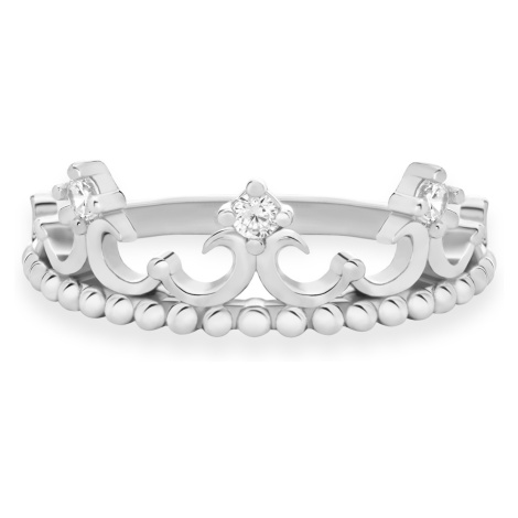 Brilio Silver Originální stříbrný prsten Korunka RI115W