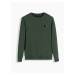 Men's non-stretch sweatshirt with metal pin - dark green V4 OM-SSNZ-0136