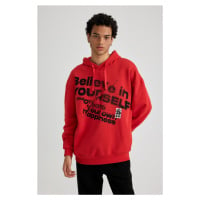 DEFACTO Oversize Fit Hooded Printed Sweatshirt