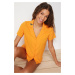 Trendyol Yellow Bee Embroidered Woven Pajamas Set