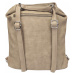 Střední světle hnědý kabelko-batoh 2v1 s šikmým zipem