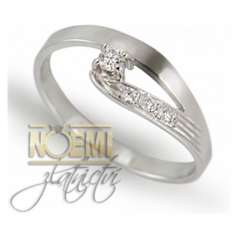 Prsten z bílého zlata s diamanty 0026 + DÁREK ZDARMA