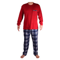 Zdenda Lux pánské pyžamo s flísem červená