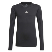 adidas TEAM BASE LONG SLEEVE TEE Juniorské fotbalové triko, černá, velikost