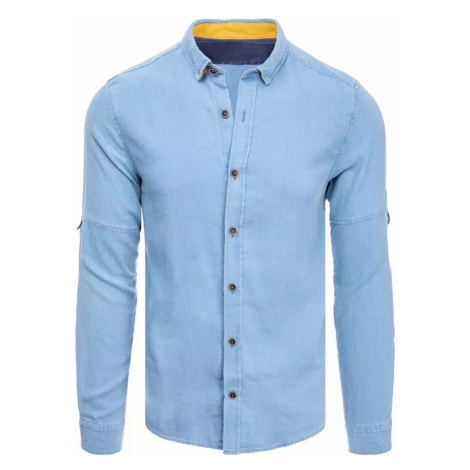 Buďchlap Nebesky modrá bavlněná košile v ležérním stylu