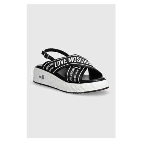 Sandály Love Moschino dámské, černá barva, na platformě, JA16315I0IIX300A