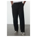 Trendyol Large Size Black Wideleg Fabric Trousers