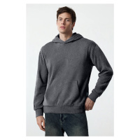 Trendyol Smoke Oversize/Wide Cut Fleece Inside Hooded Sweatshirt