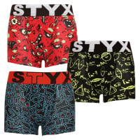 3PACK dětské boxerky Styx art sportovní guma vícebarevné (3GJ12612) 4-5