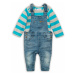 Kojenecký set chlapecký - tričko a kalhoty s laclem, Minoti, Leaf 6, modrá