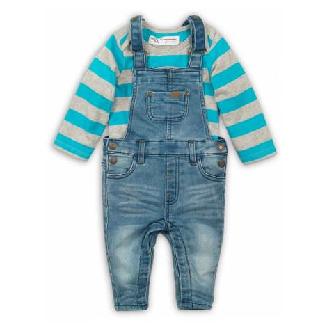 Kojenecký set chlapecký - tričko a kalhoty s laclem, Minoti, Leaf 6, modrá - | 18-24m