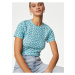 Světle modré dámské květované tričko Marks & Spencer