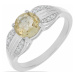 Prsten stříbrný s broušeným citrínem a zirkony Ag 925 026068 CT - 59 mm , 3,1 g