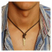 Daniel Dawson Pánský kožený náhrdelník Jayden - délka až 65 cm NH-LN427 Hnědá 65 cm