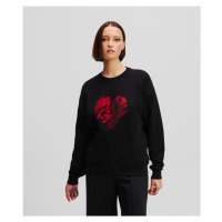 Mikina karl lagerfeld hearts rs sweatshirt black