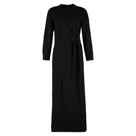 Trendyol černé šněrovací šaty s detailním svetrem