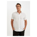 DEFACTO White Regular Fit Regular Cut Cotton Short Sleeve Shirt