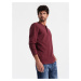 Button up neck men's waffle knit longsleeve - maroon V2 OM-LSCL-0120