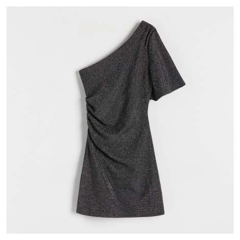 Reserved - Mini šaty s kovovým efektem - Černý