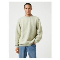 Koton Basic Textured Sweatshirt Crew Neck Long Sleeve