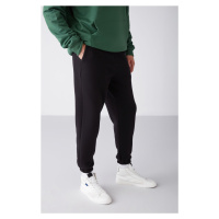 GRIMELANGE Inside Men's Regular Fit Soft Fabric Black Elastic Waist Sweatpant