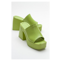 LuviShoes Anser dámské zelené pantofle na podpatku