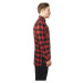 Urban Classics Side-Zip Long Checked Flanell Shirt blk/red