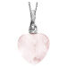 Engelsrufer Romantický stříbrný náhrdelník s růženínem ERN-HEART-RQ (řetízek, přívěsek)