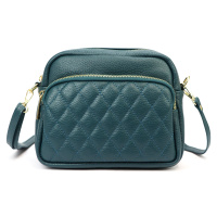 Kožená crossbody kabelka Luka 24-042-01 tyrkysová