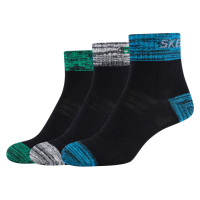 Skechers 3PPK Boys Mesh Ventilation Quarter Socks ruznobarevne