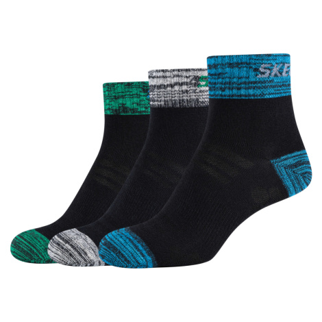 Skechers 3PPK Boys Mesh Ventilation Quarter Socks ruznobarevne