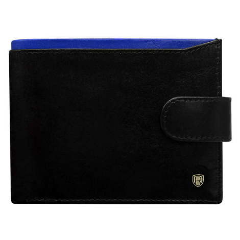 Pánská kožená peněženka - modro-černá - ROVICKY Factory Price