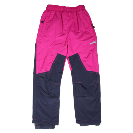 Dívčí šusťákové kalhoty, zateplené - Wolf B2174, fialovorůžová/ tmavě modrá Barva: Fialovorůžová