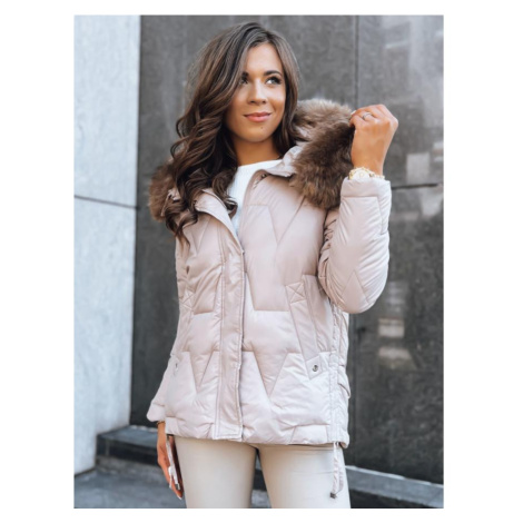 Zimní dámská bunda béžové barvy DStreet