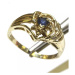 AutorskeSperky.com - 14 kt zlatý prsten se safírem a brilianty - S4179
