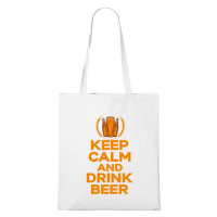 DOBRÝ TRIKO Bavlněná taška s potiskem Keep calm beer Barva: Bílá