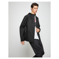 Koton Basic Oversize sportovní bunda s kapucí na zip detail